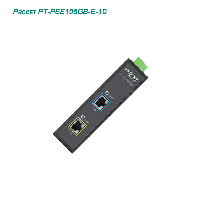 2xRJ45 Ports 12-48VDC 2.5A 10G PoE Injector With Overvoltage Protection