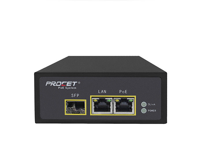 IEEE802.3bt RoHS WEEE Fiber 95W PoE Injector Surge Protetion 4KV