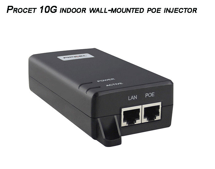 60W 10G PoE Injector 1100mA 10/100/1000Mbps